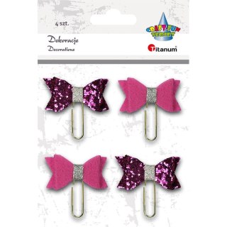 Spinacze okrągły Craft-Fun Series z kokardą 32mm 4 szt Titanum (DIY19-14)