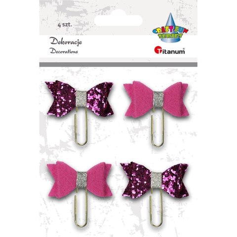 Spinacze okrągły Craft-Fun Series z kokardą 32mm 4 szt Titanum (DIY19-14)