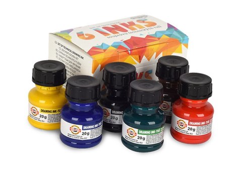 Tusz kreślarski MIX KOLORÓW kolor: mix 20ml Koh-I-Noor