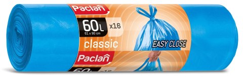 Worki na śmieci kolor: niebieski 60L 16 szt Paclan (137320)
