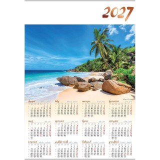 Kalendarz ścienny TROPIKI plakatowy 607mm x 880mm Lucrum (PL06)