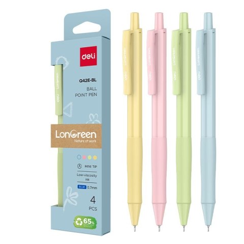 Długopis Deli EQ42E-BL wkład niebieski Argo (EQ42E-BL)