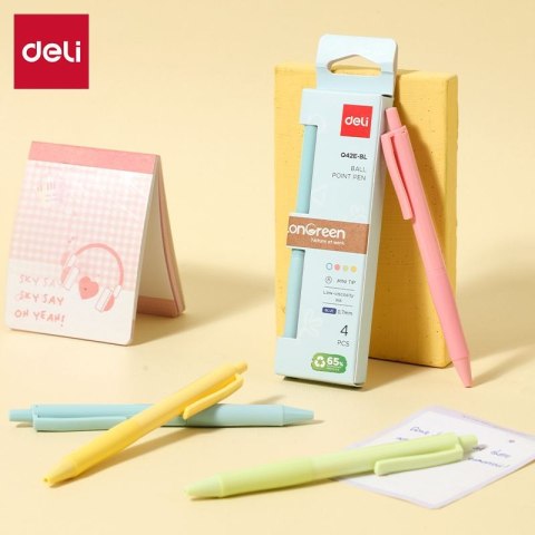 Długopis Deli EQ42E-BL wkład niebieski Argo (EQ42E-BL)