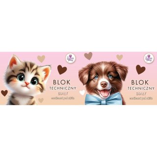 Blok techniczny THE SWEET PETS A4 biały 10k Beniamin
