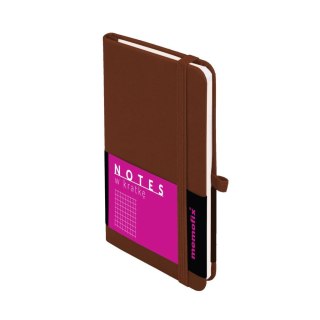 Notes (notatnik) B6 MEMOFIX Brązowy krata Antra (kratka)