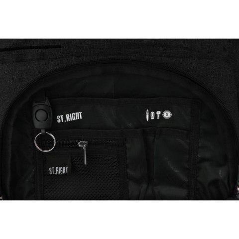 Plecak BLACK MELANGE 2KOMORY St.Right (BP-35)