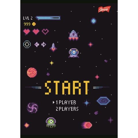 Zeszyt A5 PIXEL UNIVERSE 16k. 70g podwójna linia kolor Unipap