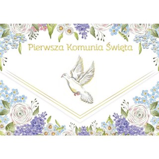 Kartka składana A5 KOMUNIA gołąb majowy A5 Henry (5905701485888)