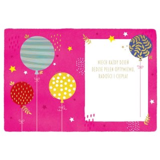 Kartka składana Karnet B6 BALONY NA ROŻKU B6 Henry (5908451982713)