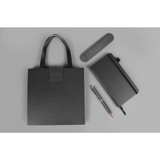Zestaw piśmienniczy PREMIUM CZARNY DŁUG.+NOTES+ETUI Cresco (851003)