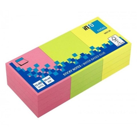 Kostka papierowa neon Info (5653-39)