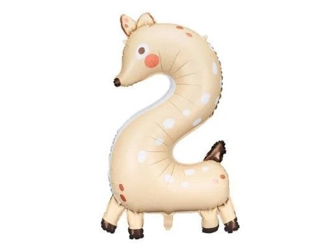 Balon foliowy Cyfra 2 - Sarenka, 65x102 cm 34cal Partydeco (FB163-2)