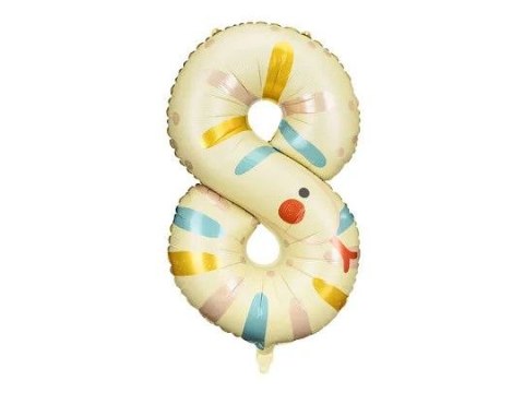 Balon foliowy Cyfra 8 - Wąż, 55x88 cm 28cal Partydeco (FB163-8)