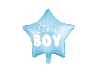 Balon foliowy gwiazdka, niebieska Its a Boy 48 cm Partydeco (FB22P-001J)