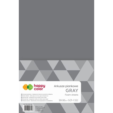 Arkusz piankowy kolor: mix 5 ark. Happy Color (HA 7130 2030-80)