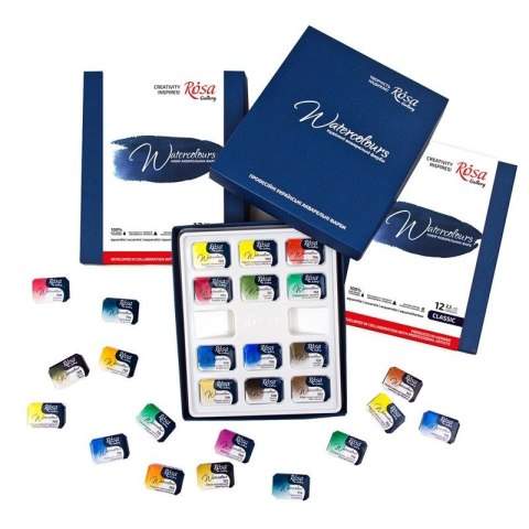 Farba akrylowa w kostkach kolor: mix 12ml Rosa