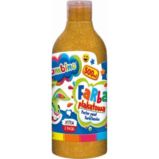 Farby plakatowe Bambino w butelce 500 ml kolor: złoty 500ml 1 kolor. Bambino (złota)