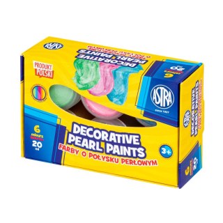 Farby plakatowe dekoracyjne o połysku perłowym kolor: mix 20ml 6 kolor. Astra (301124004)