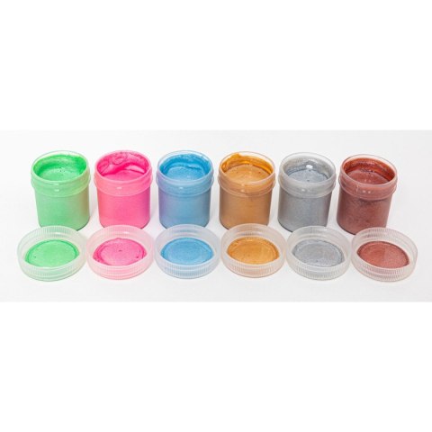 Farby plakatowe dekoracyjne o połysku perłowym kolor: mix 20ml 6 kolor. Astra (301124004)