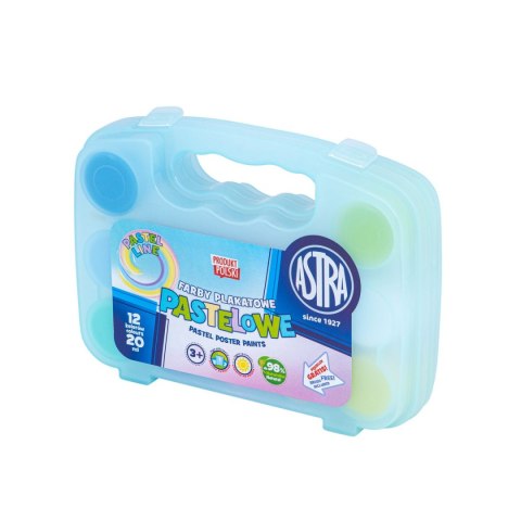 Farby plakatowe walizka pastel kolor: mix 20ml 12 kolor. Astra (301122007)