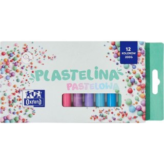 Plastelina 12 kol. pastelowa mix 200g Oxford (400178108)