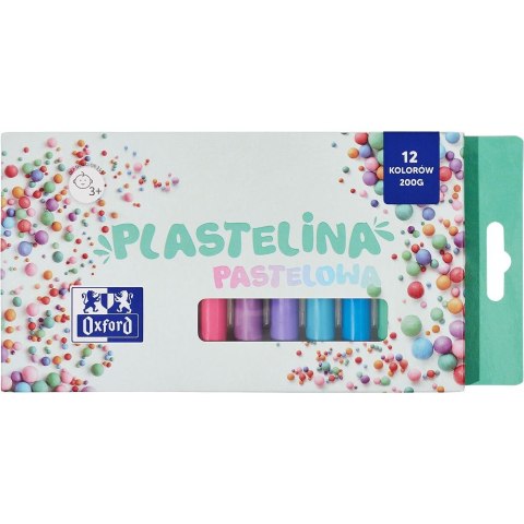 Plastelina 12 kol. pastelowa mix 200g Oxford (400178108)