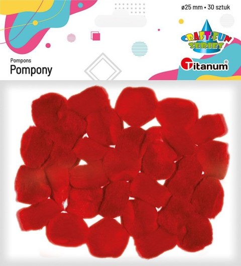 Pompony Craft-Fun Series czerwone 30 szt Titanum (283063)