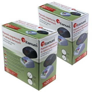 Spinacze standard w pudełku magnetycznym kolorowe 28mm 20 szt Titanum