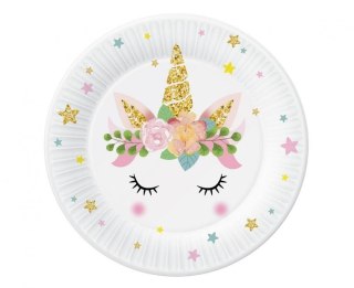 Talerz jednorazowy jednorożec papier śr. 180mm 6 szt Godan (PW-TJD7)