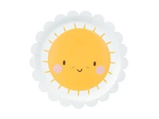 Talerz jednorazowy słoneczko papier śr. 180mm 6 szt Partydeco (TPP77)