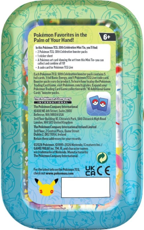 Karty Pokémon TCG: 30th Celebration - Mini Tin Rebel (196214146273)