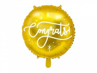 Balon foliowy Congrats! złoty 18cal Partydeco (FB105-019)
