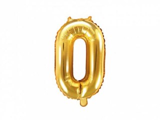 Balon foliowy cyfra 0 złota 14cal Partydeco (FB10M-0-019)