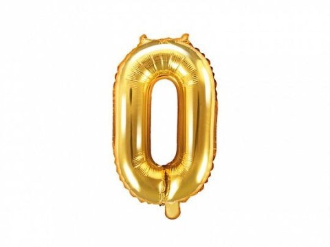 Balon foliowy cyfra 0 złota 14cal Partydeco (FB10M-0-019)