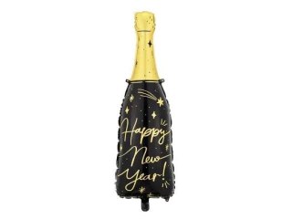 Balon foliowy Butelka Happy New Year, 39,5x98 cm, mix Partydeco (FB164)