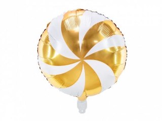 Balon foliowy Cukierek, 35cm, złoty 14cal Partydeco (FB107-019)