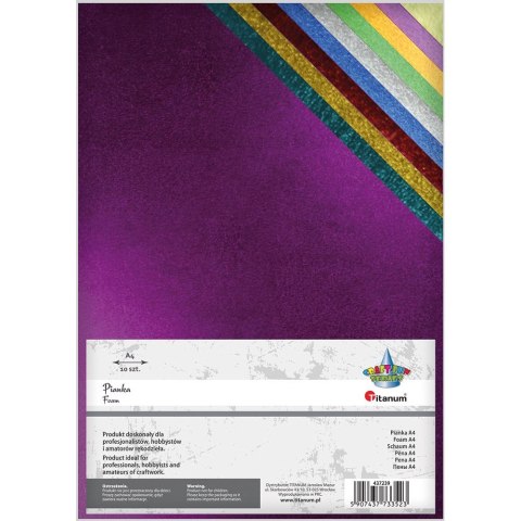 Arkusz piankowy Craft-Fun Series metalizowany kolor: mix 10 ark. [mm:] 20x30 Titanum