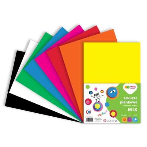 Arkusz piankowy kolor: mix 8 ark. Happy Color (HA 7130 2030-MIX8)