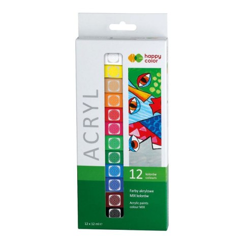 Farba akrylowa kolor: mix 12ml Happy Color (HA 7370 0012-H12)
