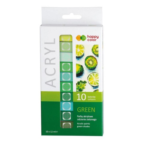 Farba akrylowa kolor: zielony 12ml Happy Color (HA 7370 0012-G10)