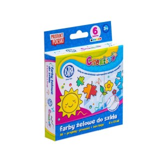 Farba do malowania na szkle Farby do tworzenia naklejek żelowych zest. 6 x 15ml kolor: różne 6ml 6 kolor. Astra (301122015)