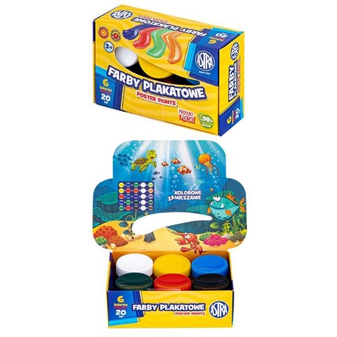 Farby plakatowe kolor: mix 20ml 6 kolor. Astra (301123040)