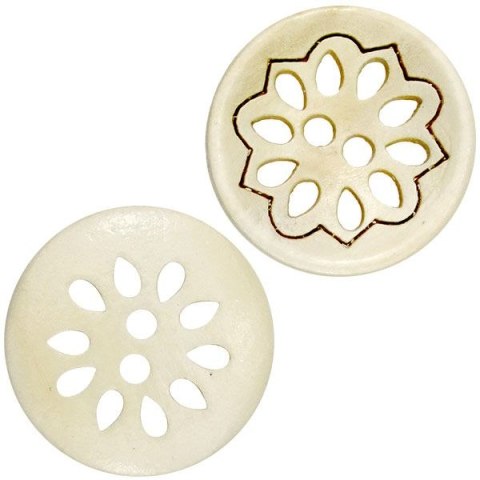 Guziki Craft-Fun Series 20mm, ażurowe naturalny 20 szt Titanum (WDY216)