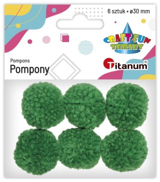 Pompony Craft-Fun Series zielone 6 szt Titanum