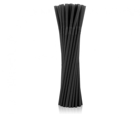 Słomka łamane wielokrotnego użytku, czarne 5x210mm 500 szt Godan (RW-LCZ5)