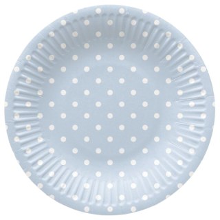 Talerz jednorazowy Dots Light Blue tektura śr. 180mm 8 szt Paw (PPD8002205)
