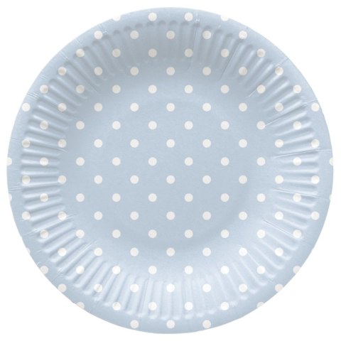 Talerz jednorazowy Dots Light Blue tektura śr. 180mm 8 szt Paw (PPD8002205)