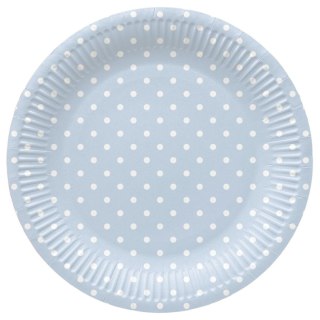 Talerz jednorazowy Dots Light Blue tektura śr. 230mm 8 szt Paw (PPL8002205)