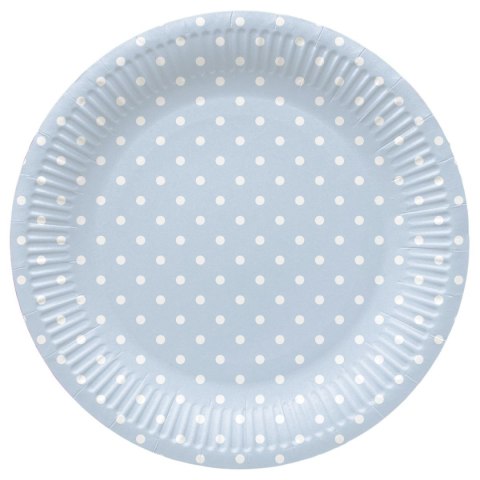 Talerz jednorazowy Dots Light Blue tektura śr. 230mm 8 szt Paw (PPL8002205)