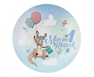 Talerz jednorazowy Kolekcja Roczek - Kangurek papier śr. 180mm 6 szt Godan (PG-TRK7)